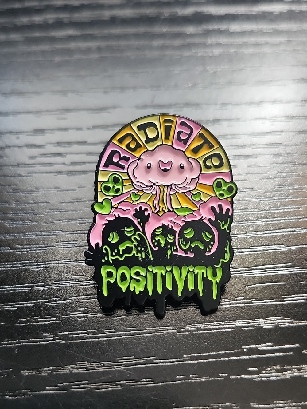 Radiate Positivity Pink & Green Enamel Pin